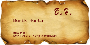 Benik Herta névjegykártya